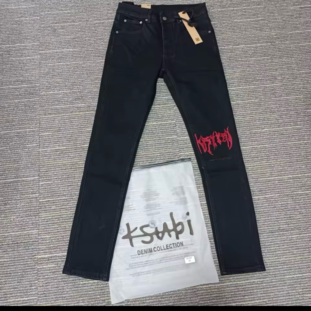 Ksubi Women's Black Jeans with Red Detail